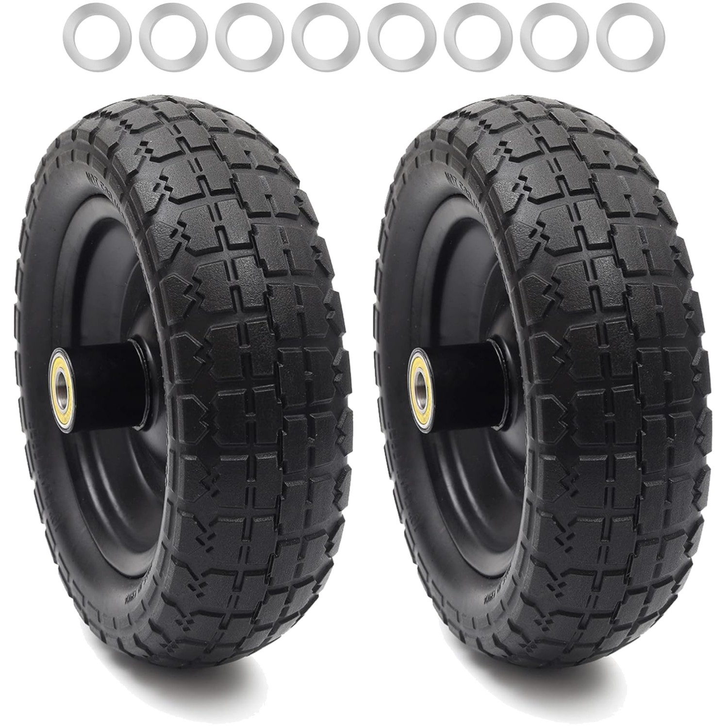 Dependable 10" Puncture-Resistant Tires for Garden Carts & Hand Trucks - 2-Pack gallery