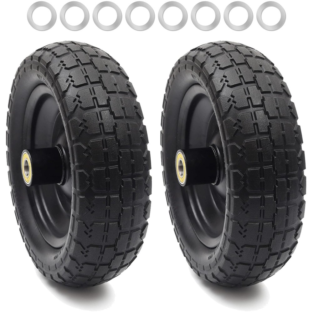 Dependable 10" Puncture-Resistant Tires for Garden Carts & Hand Trucks - 2-Pack