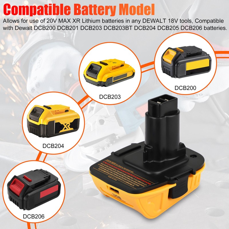 2Pack 18V To 20V MAX DCA1820 Adapter Converter For DEWALT 20 Volt Li-ion Battery gallery