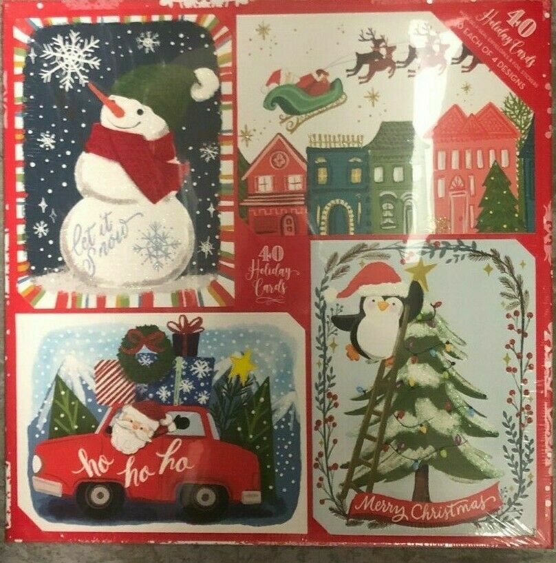 40 Traditional Festive Holiday Cards with Matching Self Sealing Envelopes gallery