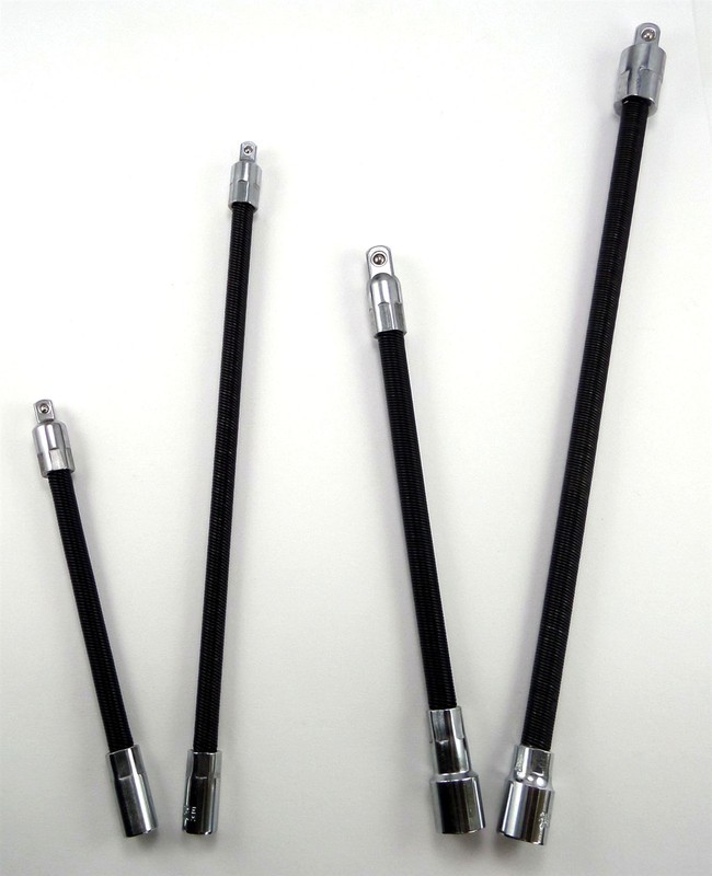 4pc 1/4" & 3/8" DR Flexible Socket Extension Bar Set 6" 8" 10" 12" Ratchet Flex gallery