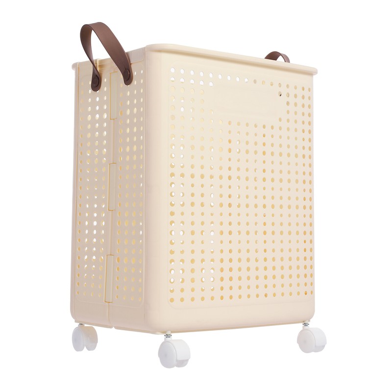 30kg Collapsible Laundry Hamper, Foldable Rolling Laundry Basket With Wheels gallery