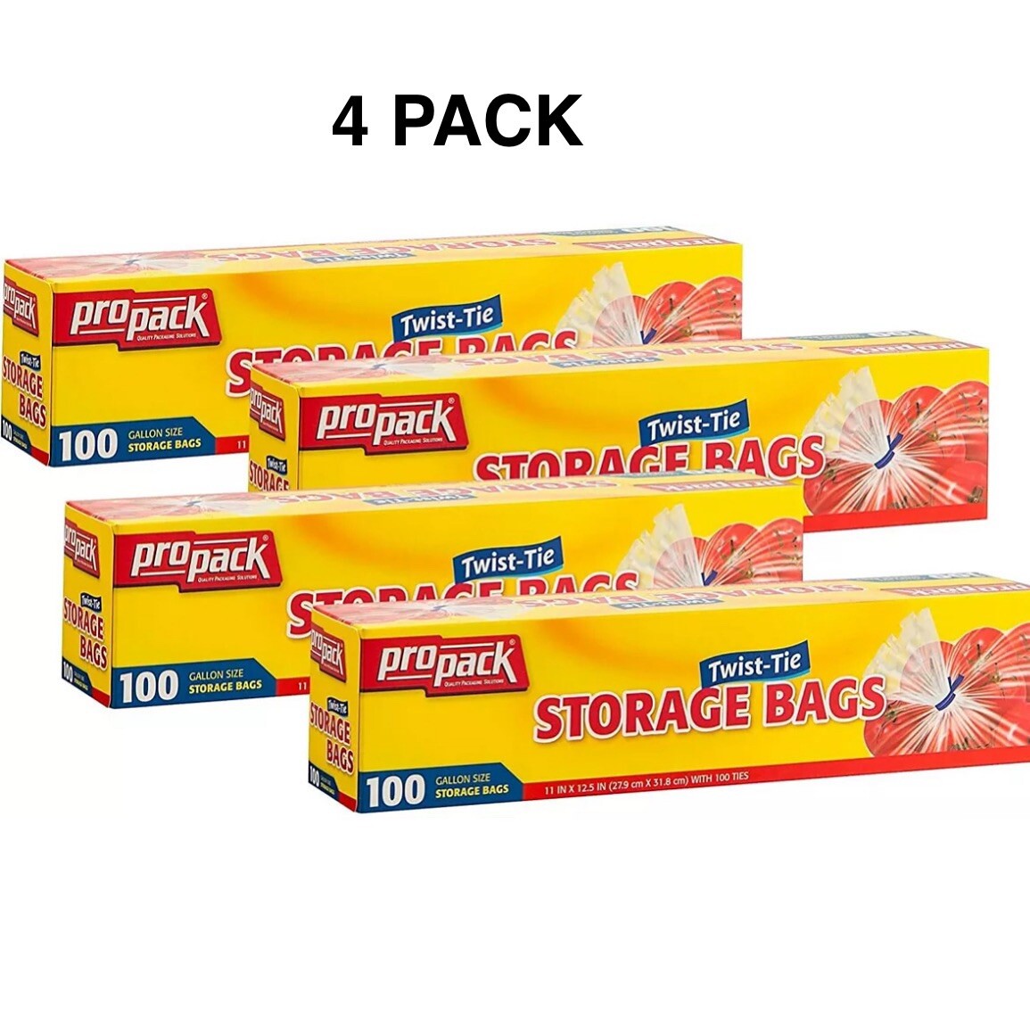PROPACK Disposable Plastic Storage Bags with Twist Tie 1 Gallon 400 BAGS TOTAL gallery