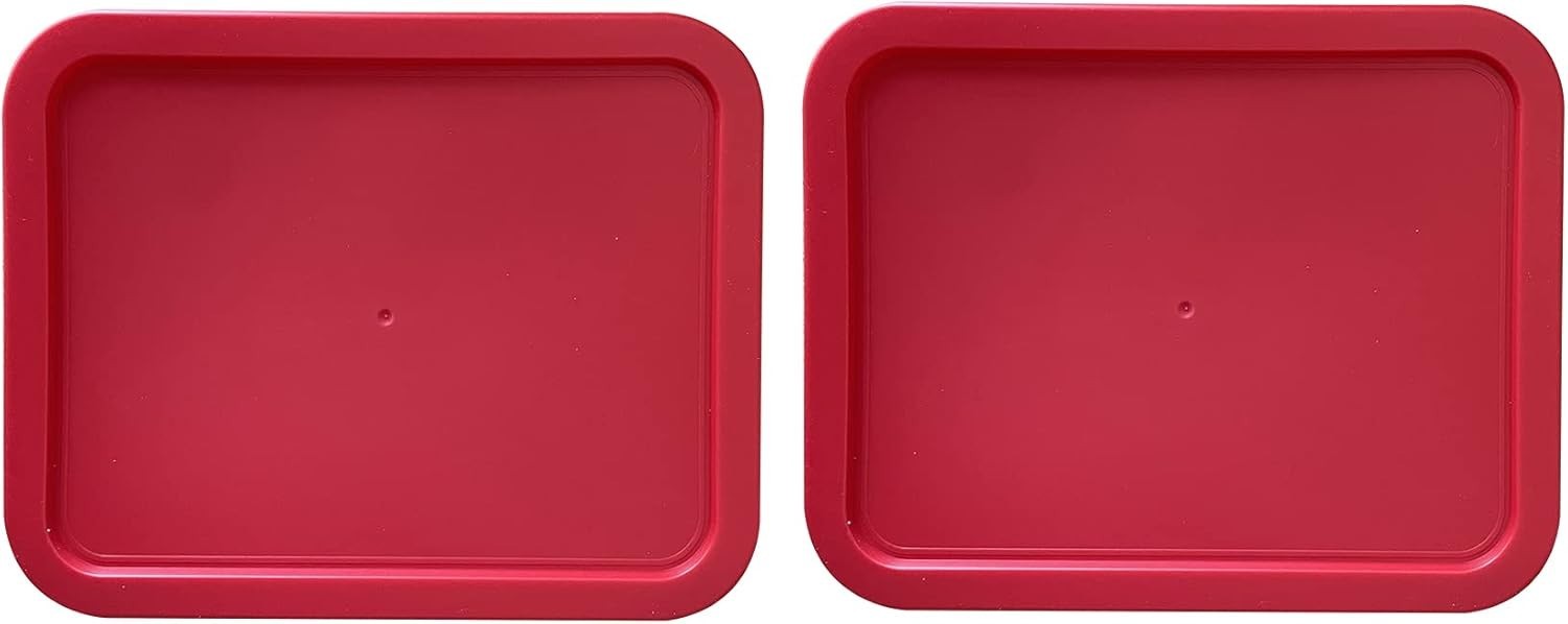 Replacement Lids for Pyrex 7210-PC Cover 3-Cup Rectangle Red 5.75x7.75" 2-Pack gallery