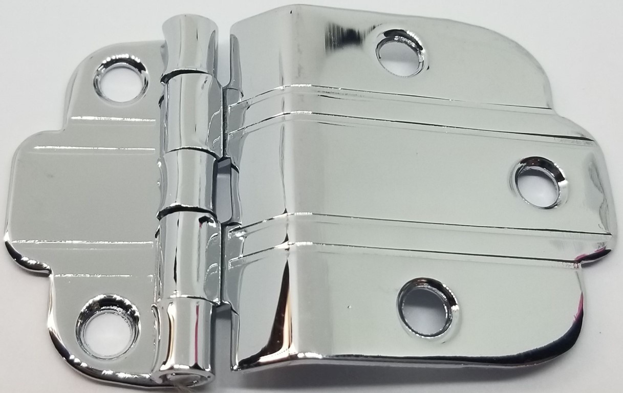 POLISHED NICKEL Chrome 3/8" OFFSET MOUNT Art Deco Cabinet Hinge line Modern new gallery