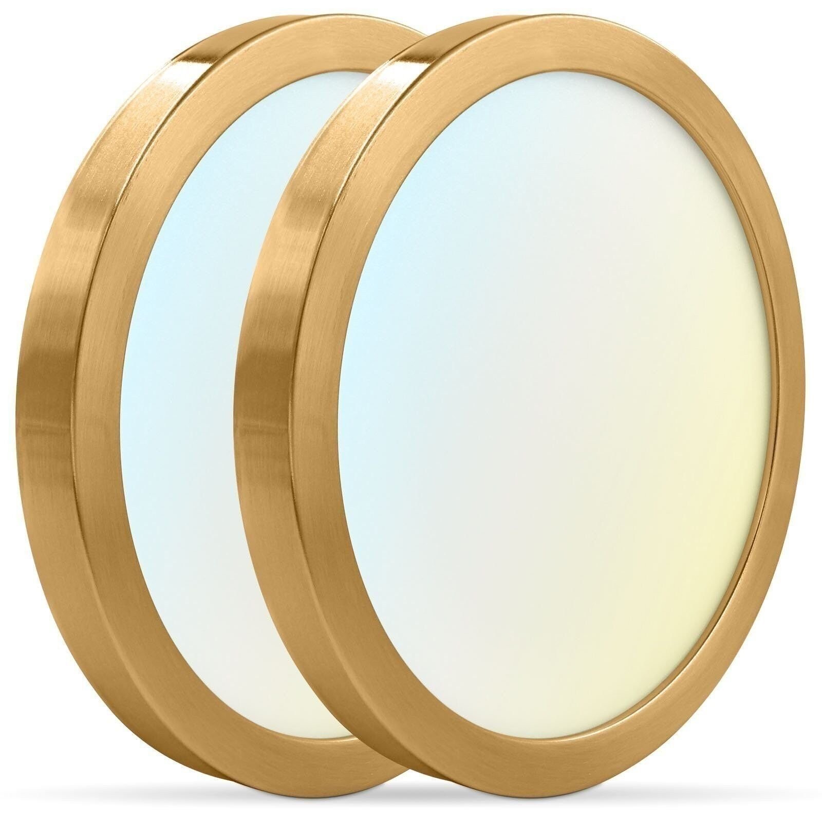 Luxrite 7 Inch LED Flush Mount Light 15W 1000LM 5CCT Dimmable Brass 2-Pack gallery