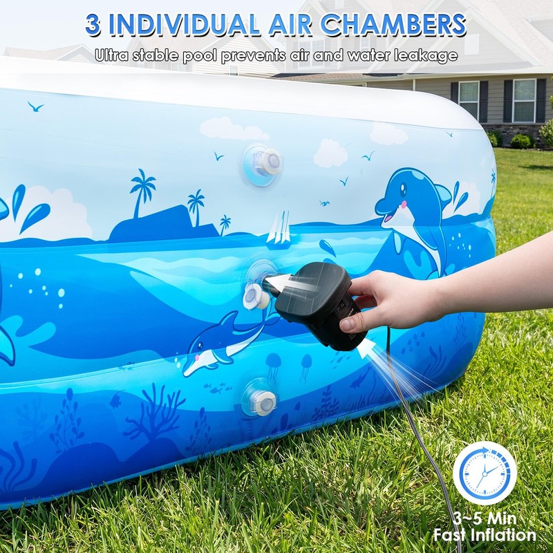 Extra Large Inflatable Pool for Adults, 165"x76"x22" Full-Sized Blow Up Pool ... gallery