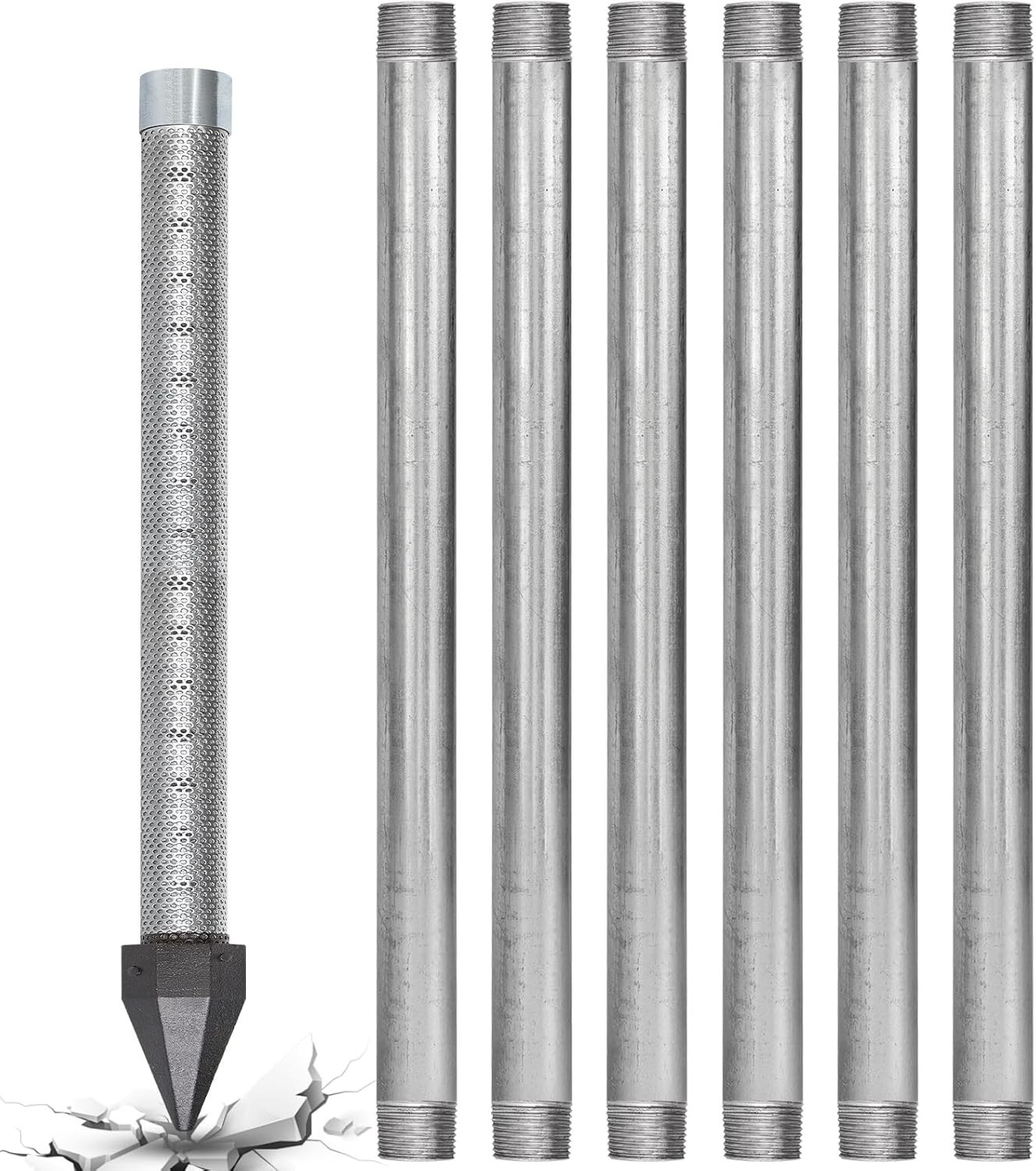 Well Drive Point Kit,1-1/4 Stainless Steel Well Point+5Pk 39" 1-1/4 Galvanized D gallery