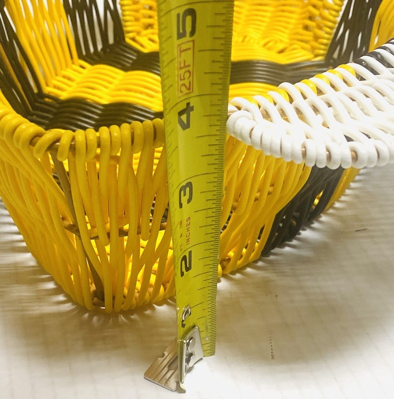 Bee Wicker Basket Ciroa NEW Plastic Resin 13x11.5” Bumble Yellow Black gallery