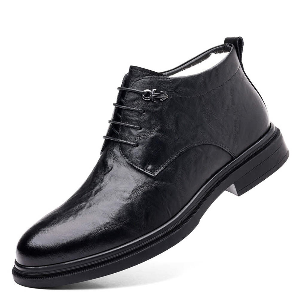 Fleece-lined Extra-thick Insulated High-top Cotton Leather Shoes gallery