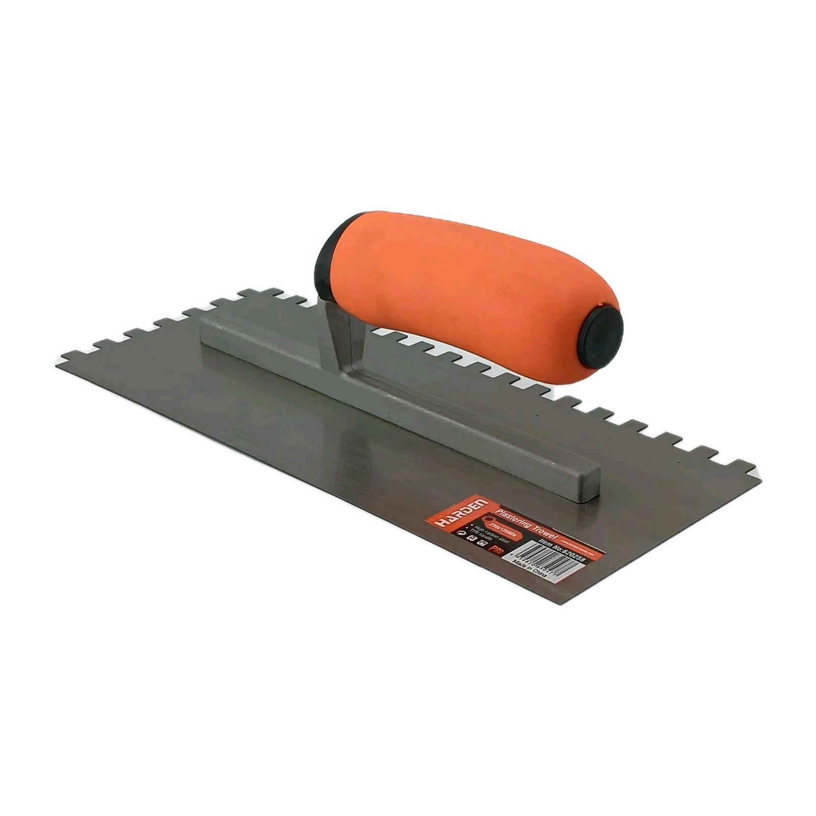 Harden Tile Plastering Tooth Trowel High Carbon Steel TPR Handle Orange gallery
