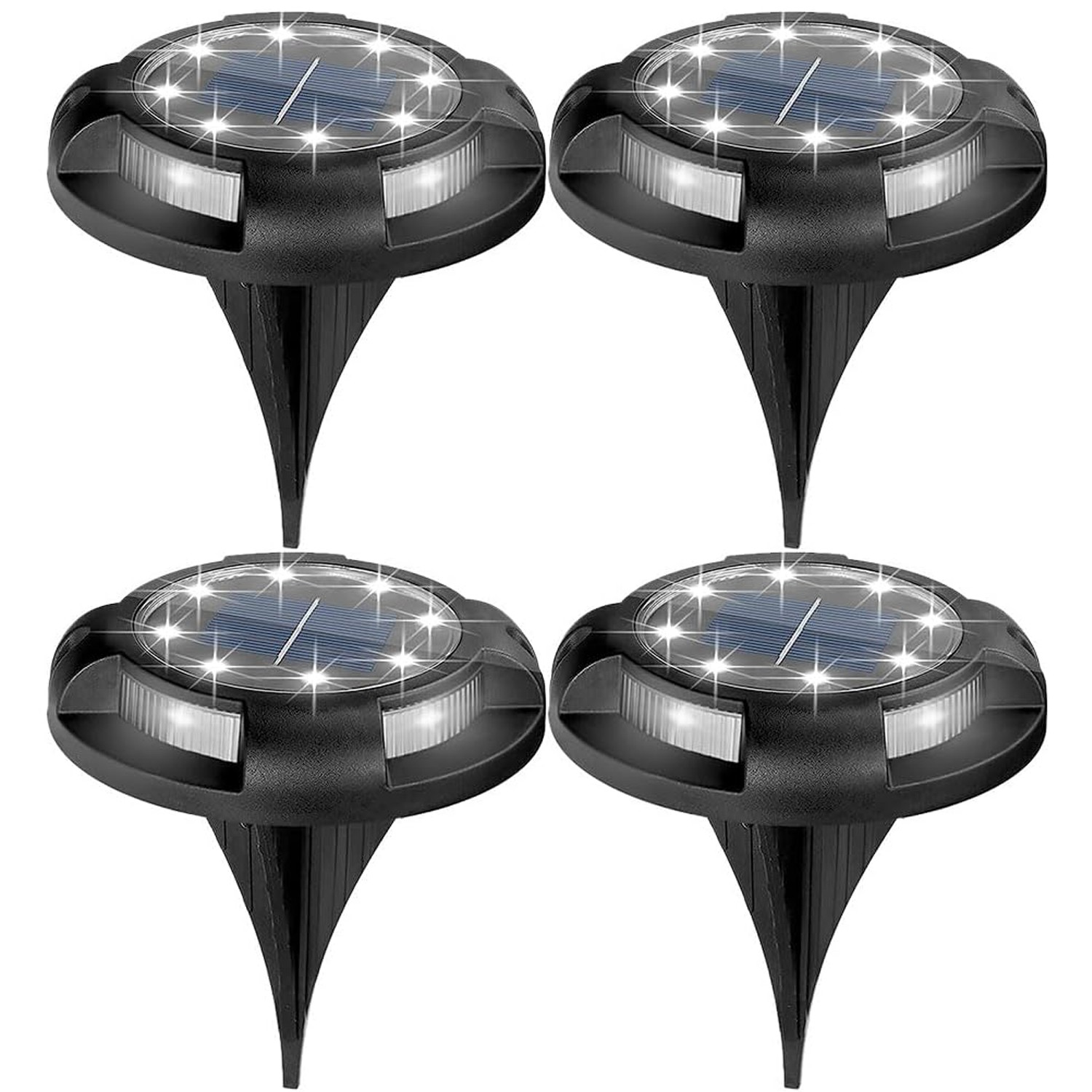 Solar Ground Lights Outdoor LED Garden Disk Pathway Walkway Driveway Lawn Lamps gallery