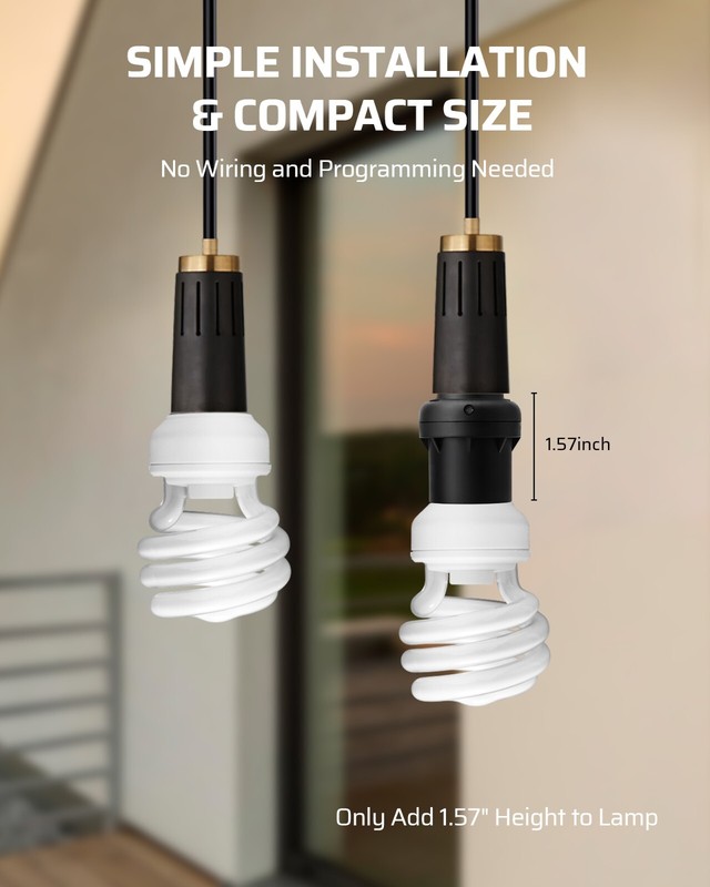 DEWENWILS 4 Pack Automatic Dusk to Dawn Light Bulb Sockets, Light Sensor Socket gallery