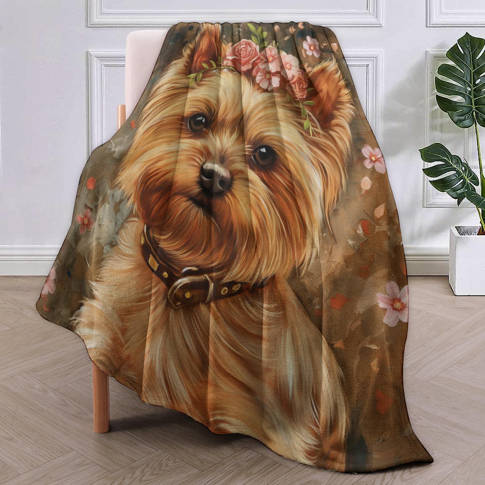 Yorkshire Terrier Dog Throw Blanket Soft Warm Plush Animal Decor 50x40 Inch gallery