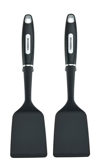 Farberware Professional Nylon Turner/Spatula Duo – Black Handle, 2‑Pack gallery
