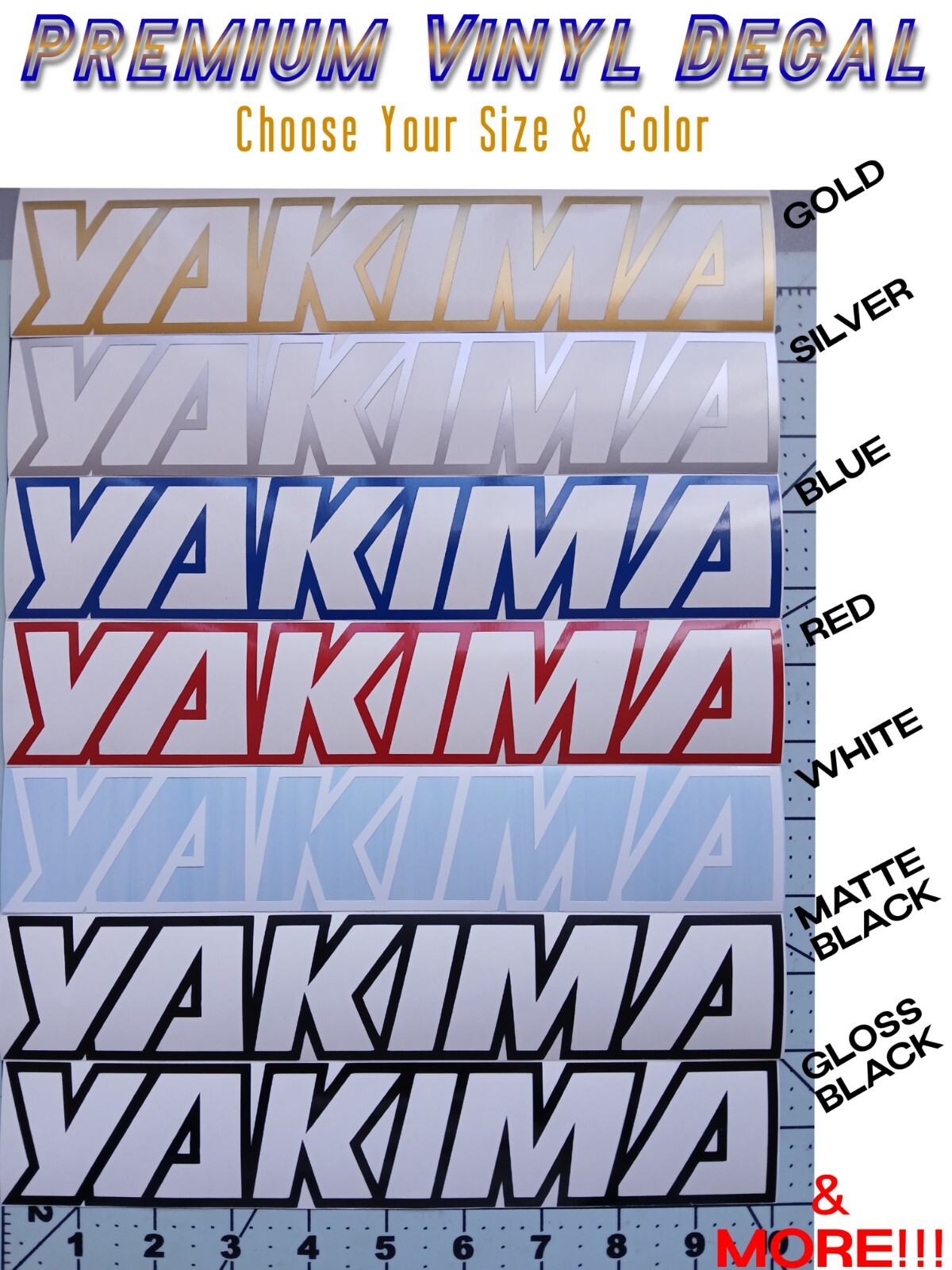 Yakima Decal Sticker 12" 15" 19" 23" Roof Rack Load Bar Bike Fairing Tower gallery