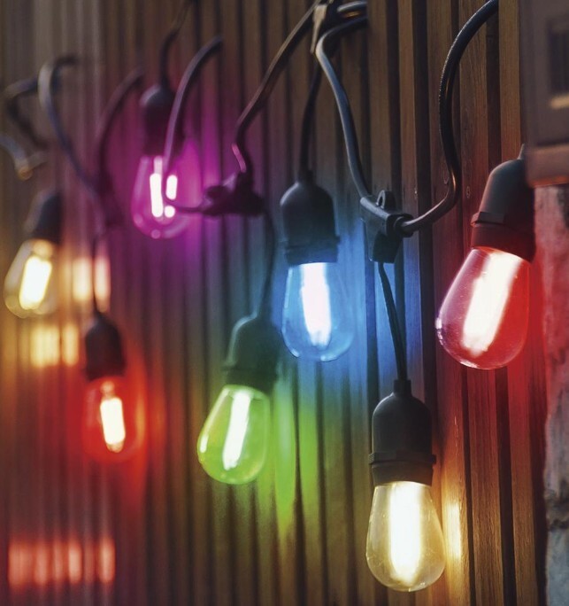 Zone 24' Outdoor String Lights 12 Sockets RGB Color Changing Warm White LED Bulb gallery