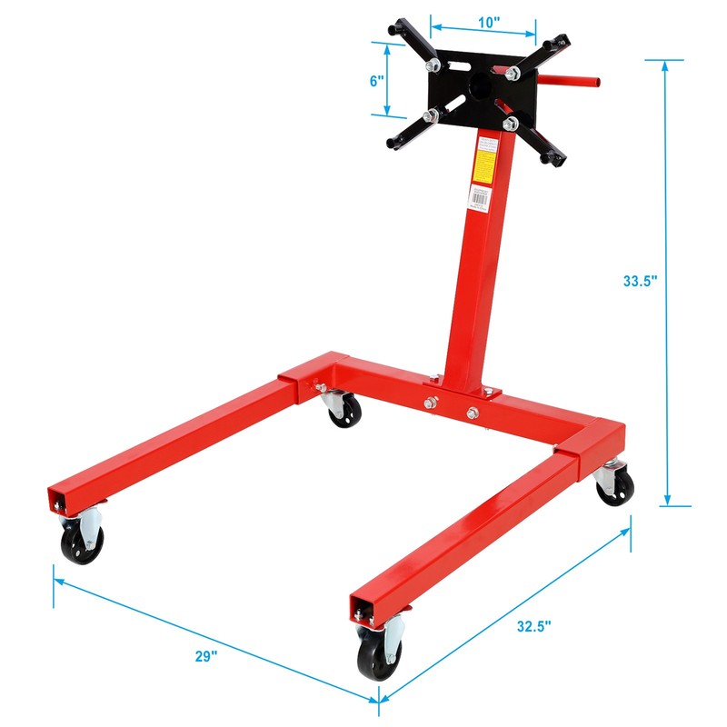 1250 LBS Heavy Duty Engine Stand 360° Head Vehicle Engine Block Stand with Wheel gallery