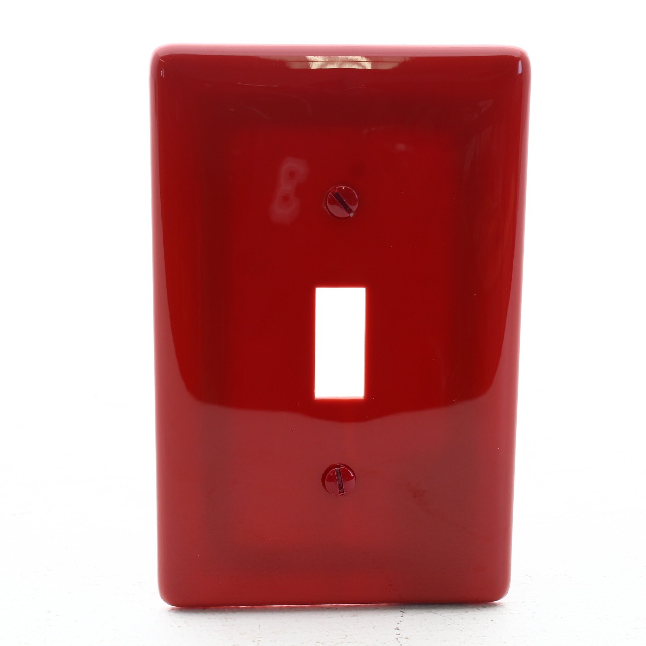 Hubbell RED UNBREAKABLE Mid-Size Toggle Switch Cover Plate Wallplate NPJ1R gallery