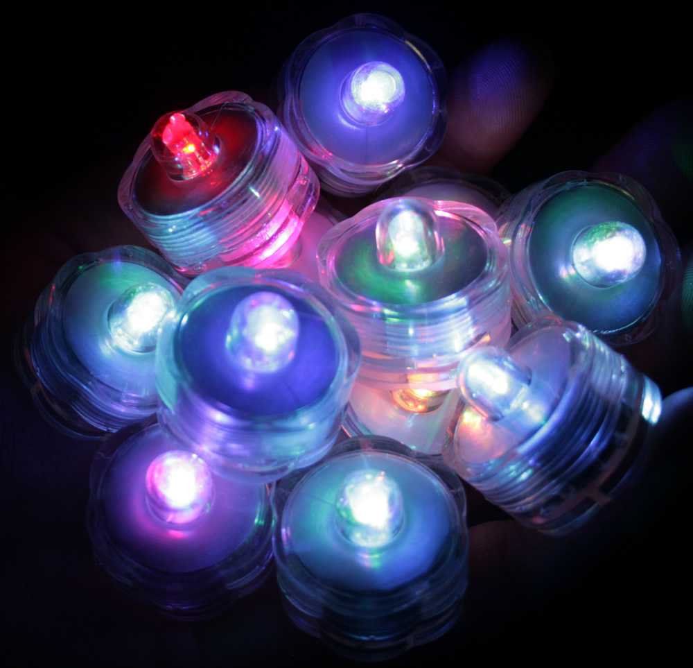 Multi-Color Changing LED very bright tealights, 10 - Candles Battery operated gallery