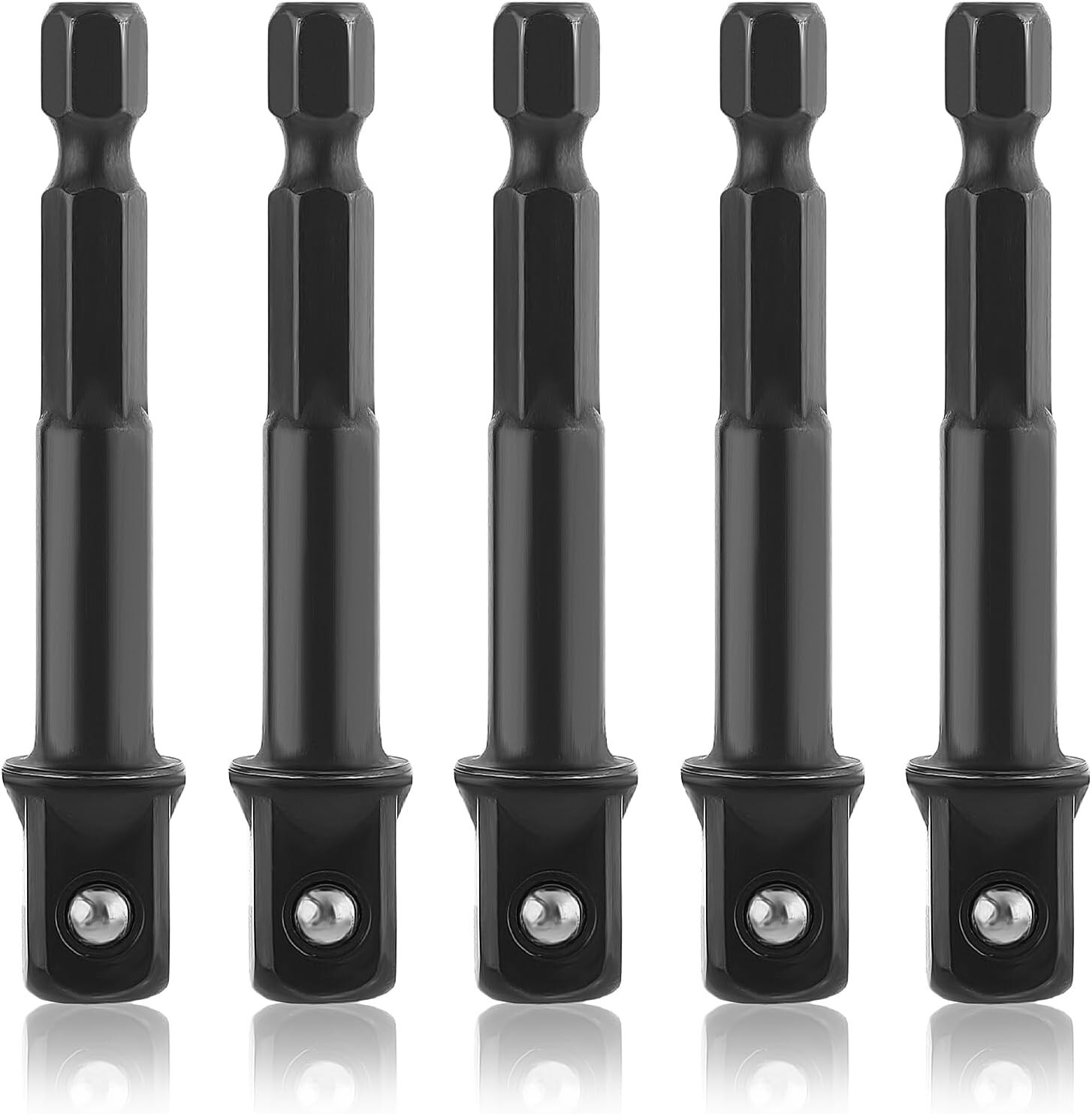 3/8 Impact Socket Adapter, 5Packs 1/4" Inch to 3/8" Drill Socket Adapter Kit for gallery