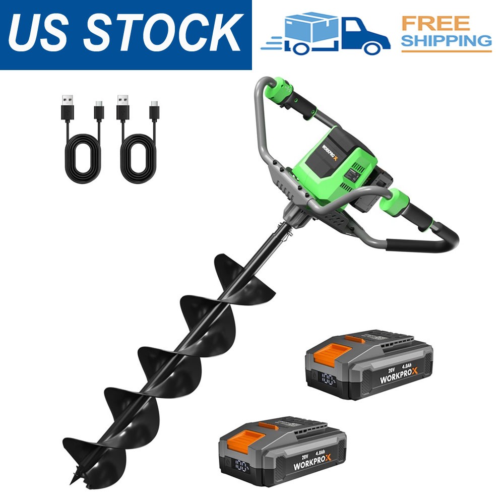 WORKPROX 40V Electric Auger Post Hole Digger 8" Earth Auger Brushless 4A Battery gallery