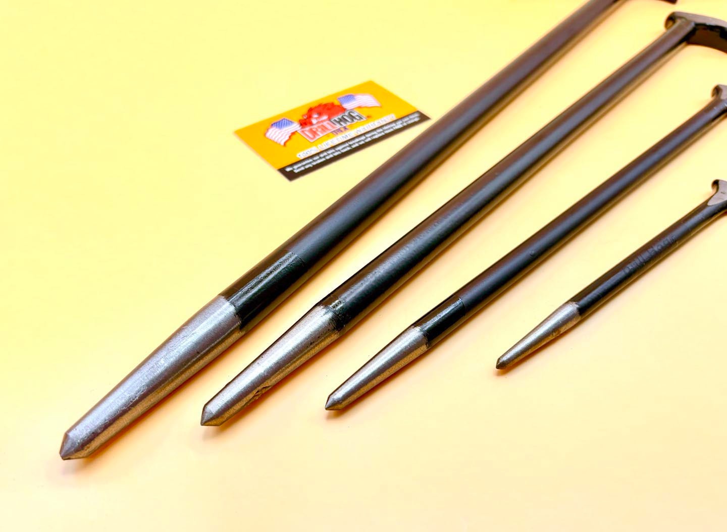 4 Pc Pry Bar Set Heel Bar Aligning Pry Bar Cats Paw Drill Hog® Lifetime Warranty gallery