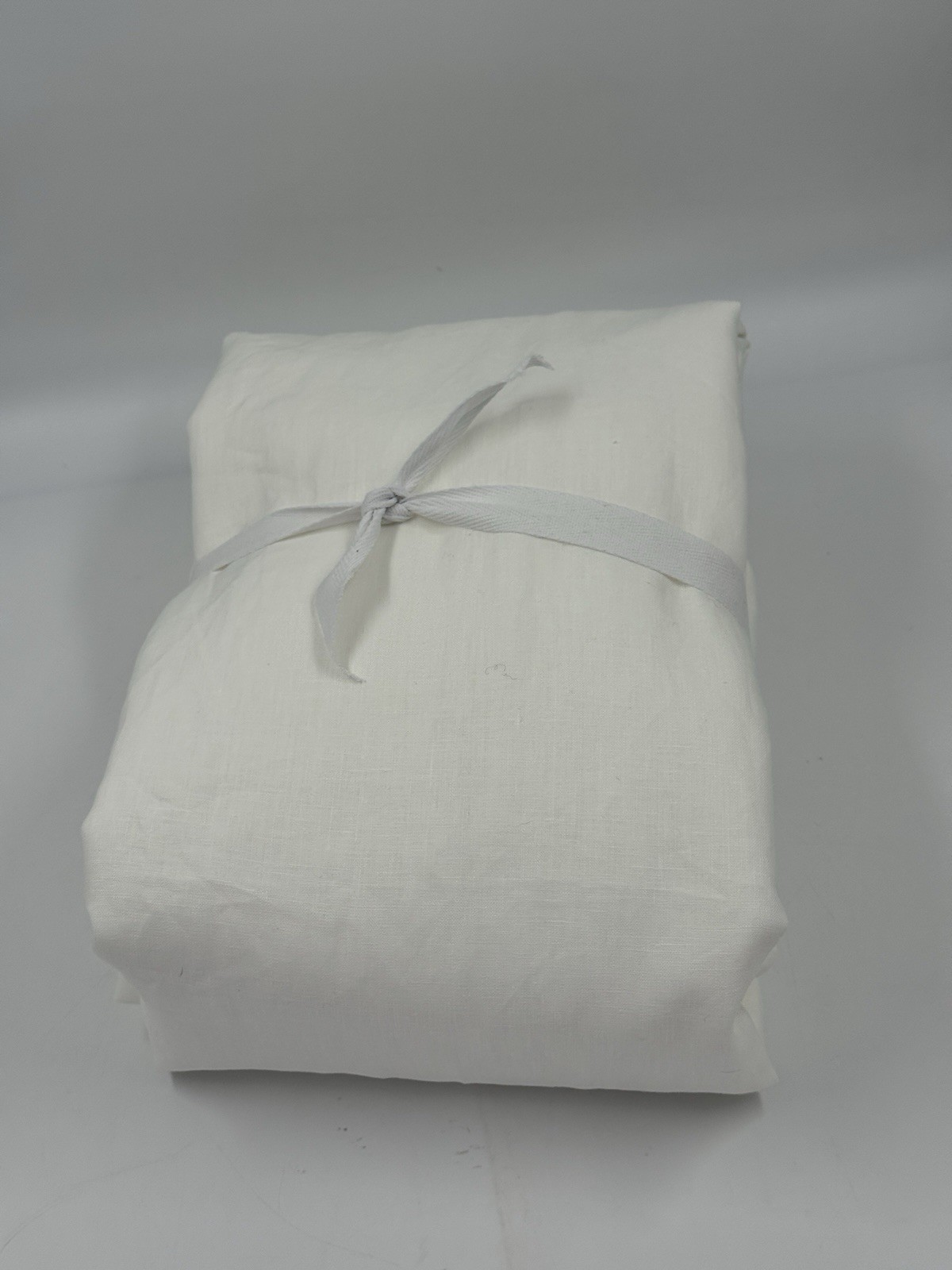 Pottery Barn 100 x 108, Belgian Flax Linen Light Filtering Curtain, White, READ gallery