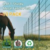 Toriexon Metal Fence Posts - 10 Pack 4.8 Ft Green Heavy Duty U Posts No Dig T gallery