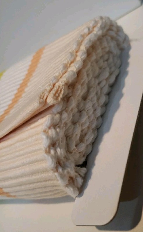 Summer Stripe Room Essentials Table Runner 100% Cotton 14×72 Beige White Blue Gr gallery