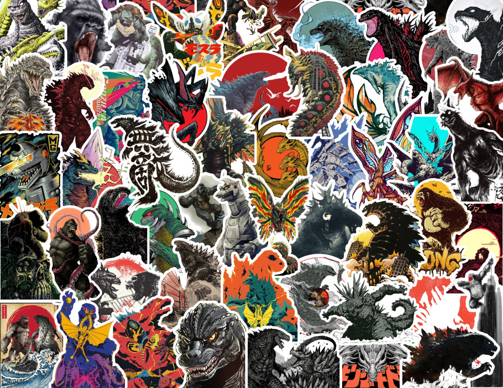 25/50 Monsterverse Sticker Pack - Matte Vinyl - Godzilla King Kong Ghidorah gallery