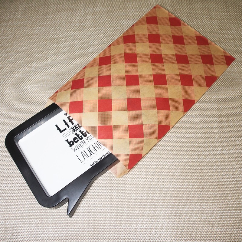 6" x 9" Red Buffalo Patterned Flat Paper Gift Bags gallery
