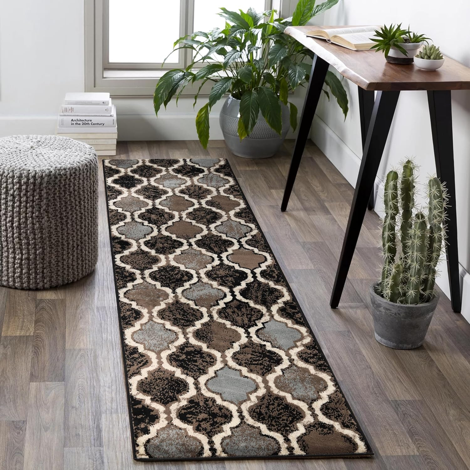 Indoor Runner Rug, Jute Backing, Modern Plush Rugs for Hallway, Living, Dining R gallery