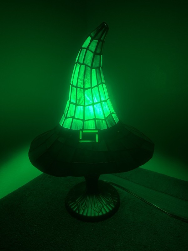 🎃🧙Cracker Barrel Witch Hat Stained Glass Lamp Halloween Decor Viral 2026 🧙🎃 gallery