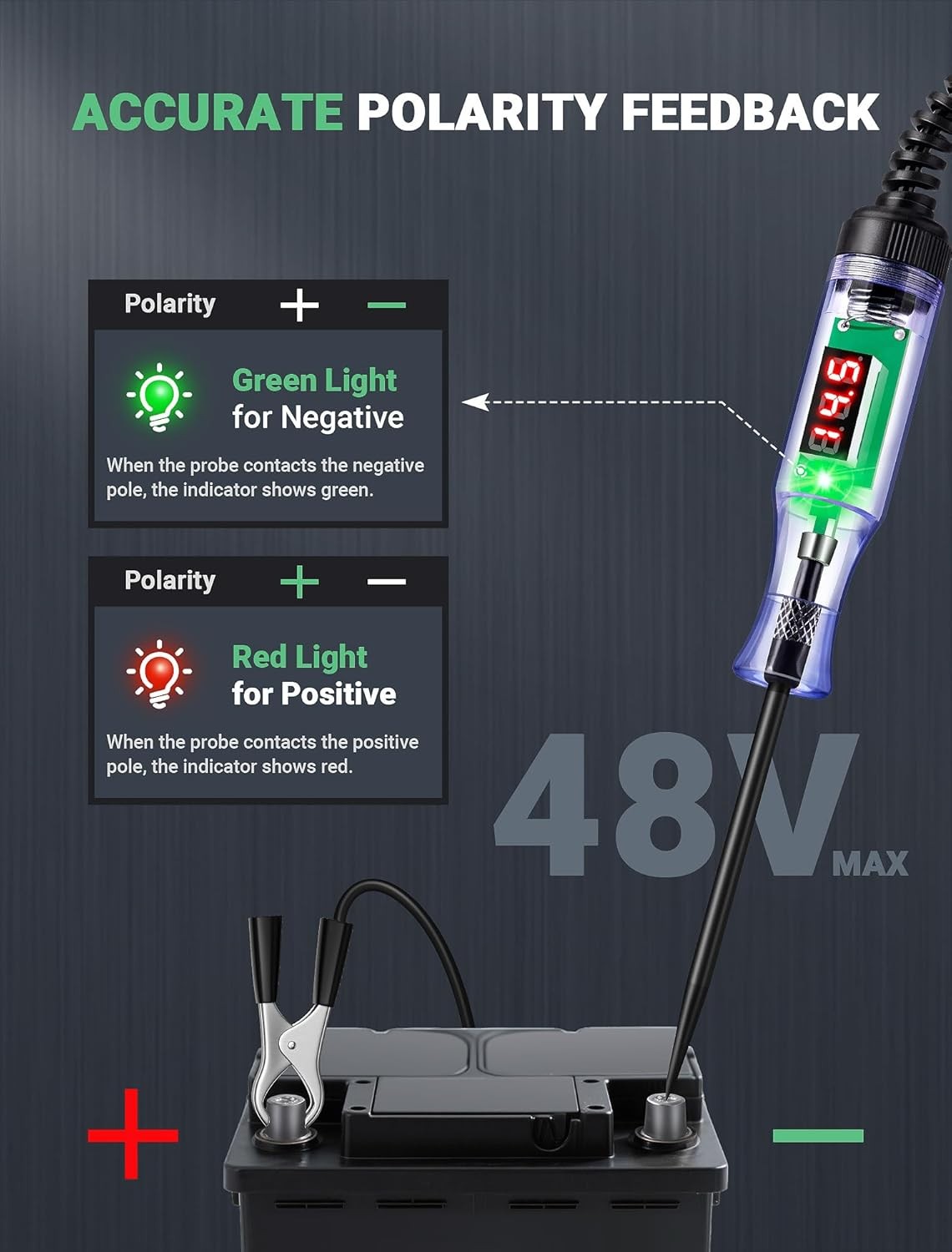 Automotive Test Light with 3-120V LED DC Digital Voltage Display,Circuit Test Ne gallery