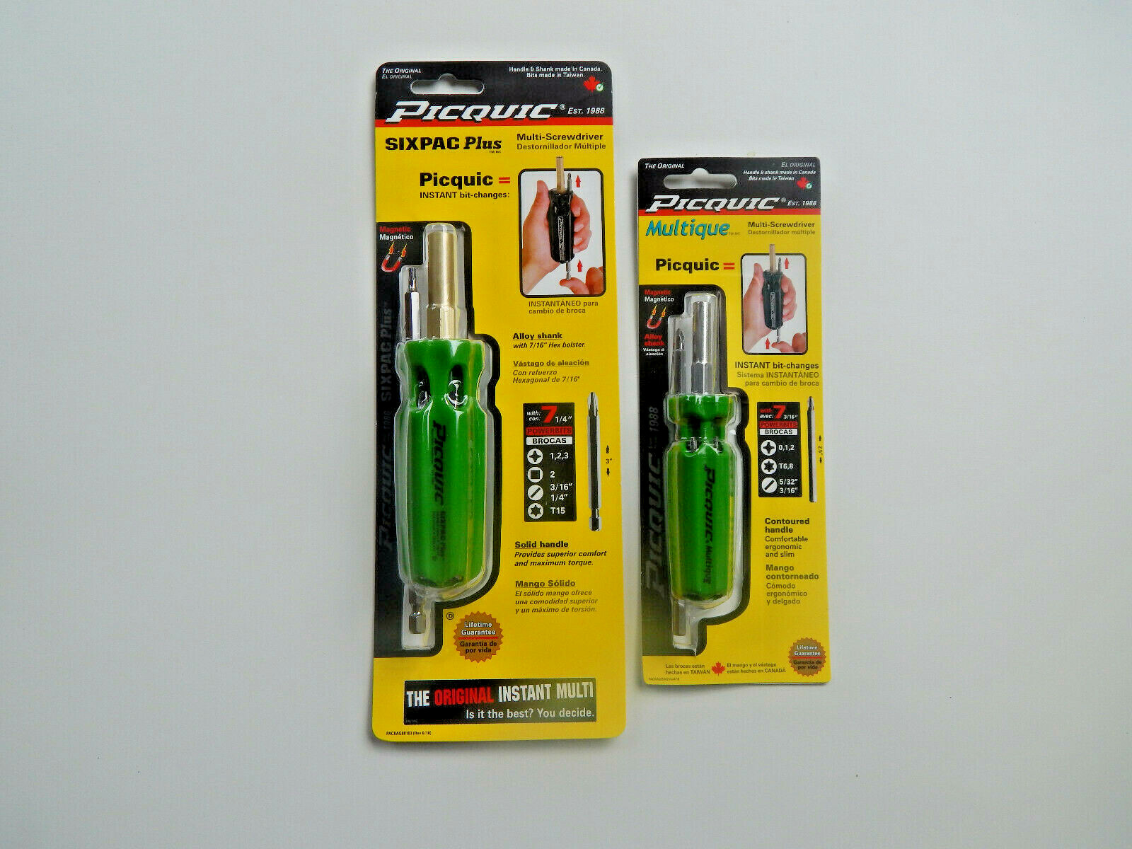 PICQUIC COMBO - SIXPAC Plus / Multique - Multi Bit Screwdrivers "Gecko Green" gallery