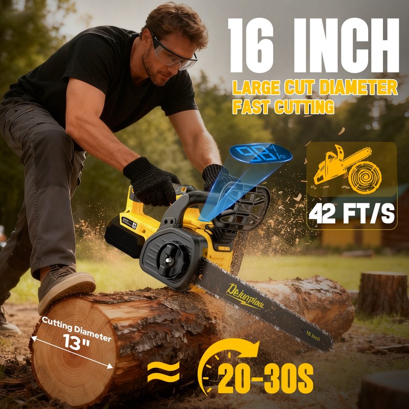 16 Inch Electric Cordless Chainsaw for DeWalt 20V Battery Brushless With Oiler gallery
