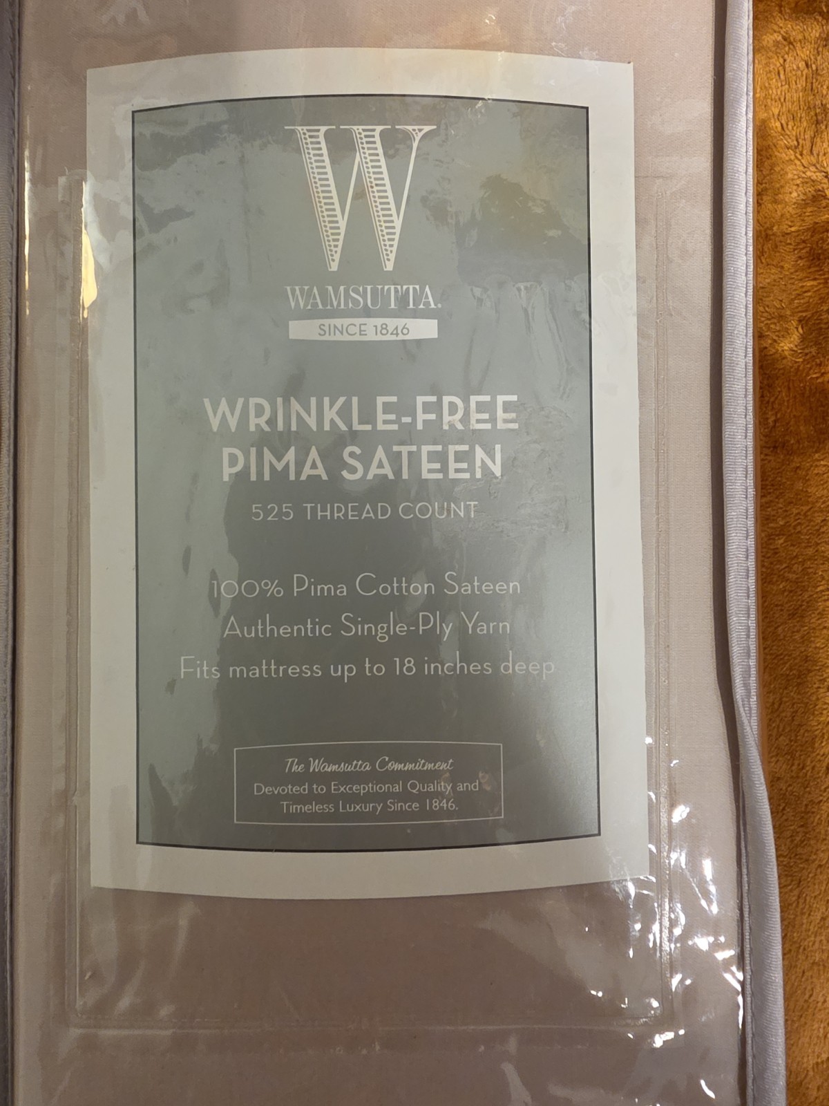 Wamsutta Twin Fitted Sheet Wrinkle-Free Pima Sateen 525 Thread Count NEW gallery