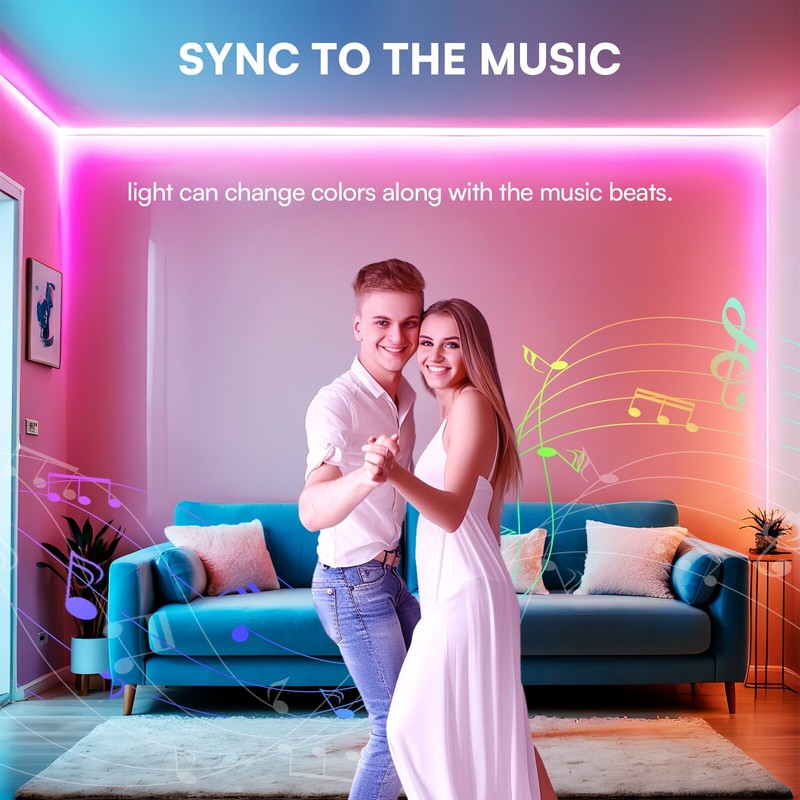 Bluetooth Smart App Control Music Sync Color Changing RGB Led Light Strip with R gallery