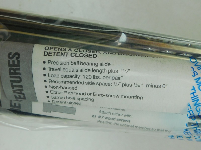 Pair - Grant 4932 - 24" Full Extension Drawer Slides HEAVY DUTY! 120 Lbs ES gallery