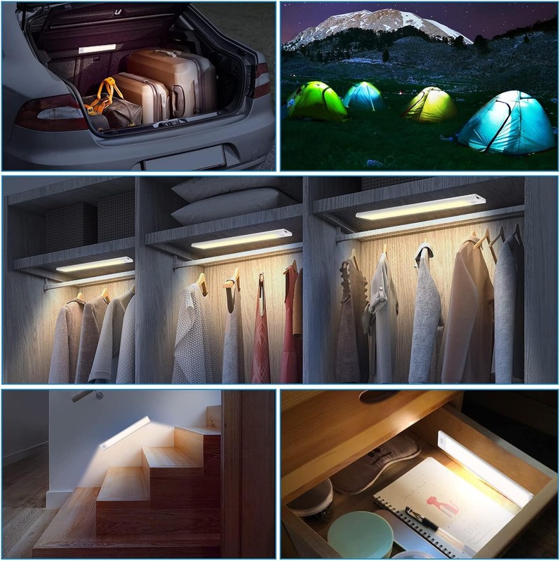 LED Motion Sensor Under Cabinet Closet Light USB Rechargeable Kitchen Lamp Strip gallery