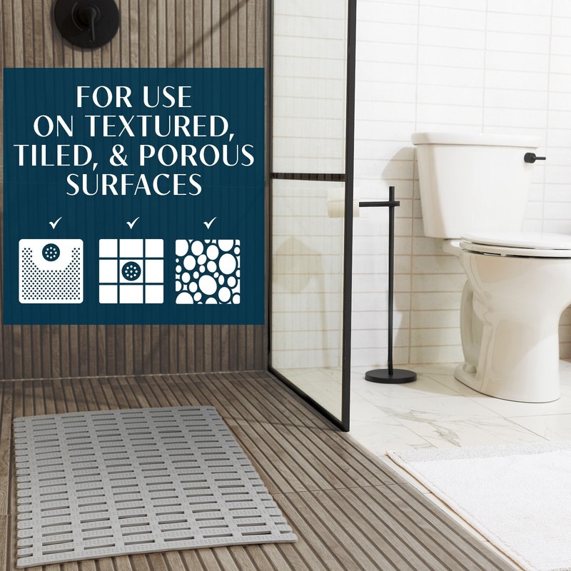 SlipX Solutions Weighted Non-Slip Bath & Shower Mat for Textured Surfaces gallery