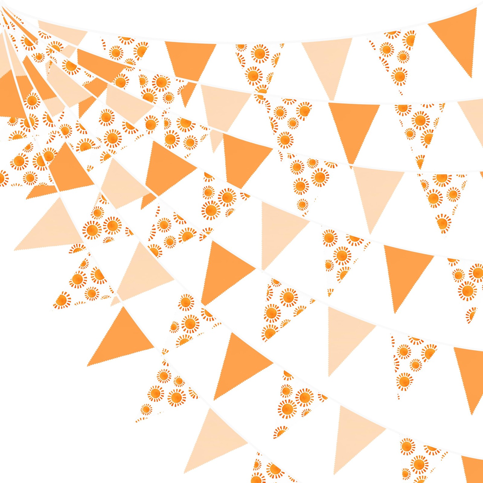 32Ft Sunshine Party Decorations Orange Yellow Triangle Flag Fabric Banner Pen... gallery