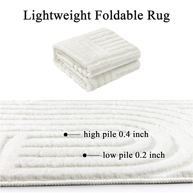 Soft Cozy Fluffy Arch Pattern High Low Pile Runner Rugs 2'x6' Non Slip Washab... gallery