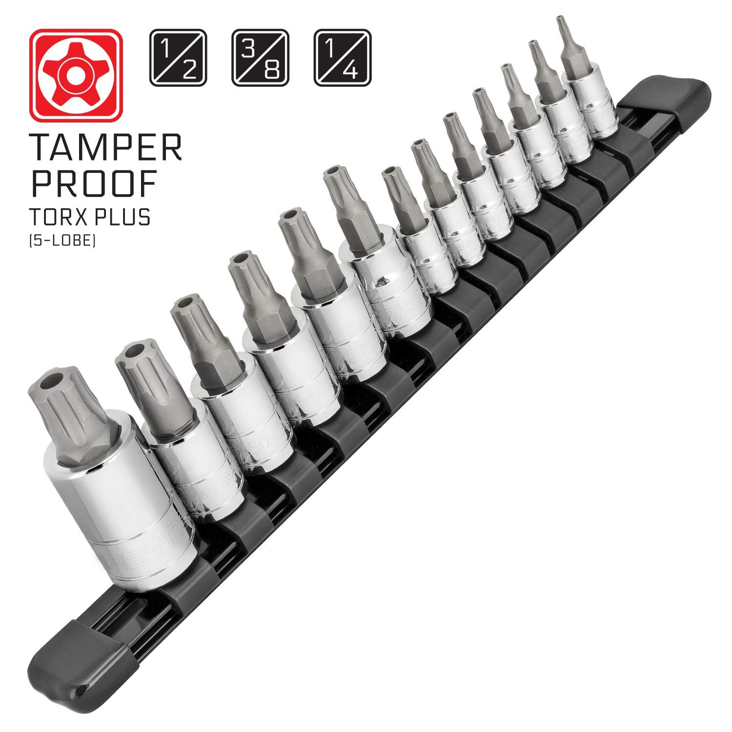 13Piece TamperProof Torx Plus Bit Socket Set, 5 Lobe Security, TPR8/IPR8 to T... gallery