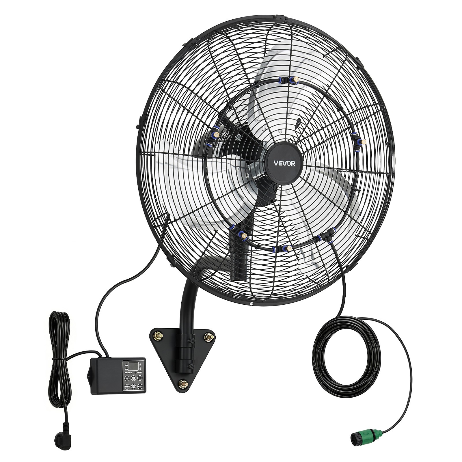 VEVOR Wall Mount Fan 20 in Oscillating w/ Mist Remote 3 Speed Timer IP44 Garage gallery