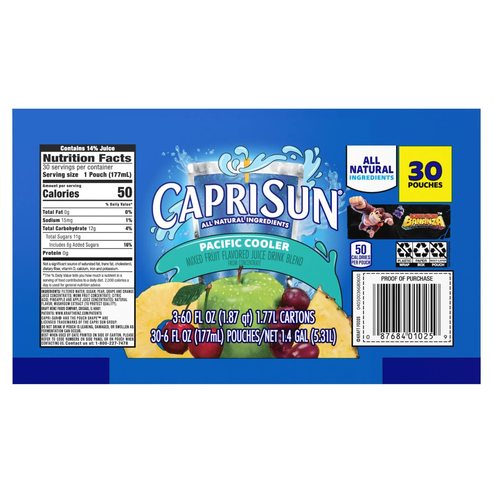 Capri Sun Pacific Cooler Mixed Fruit Flavored Juice, 30 ct Box 6 fl oz gallery