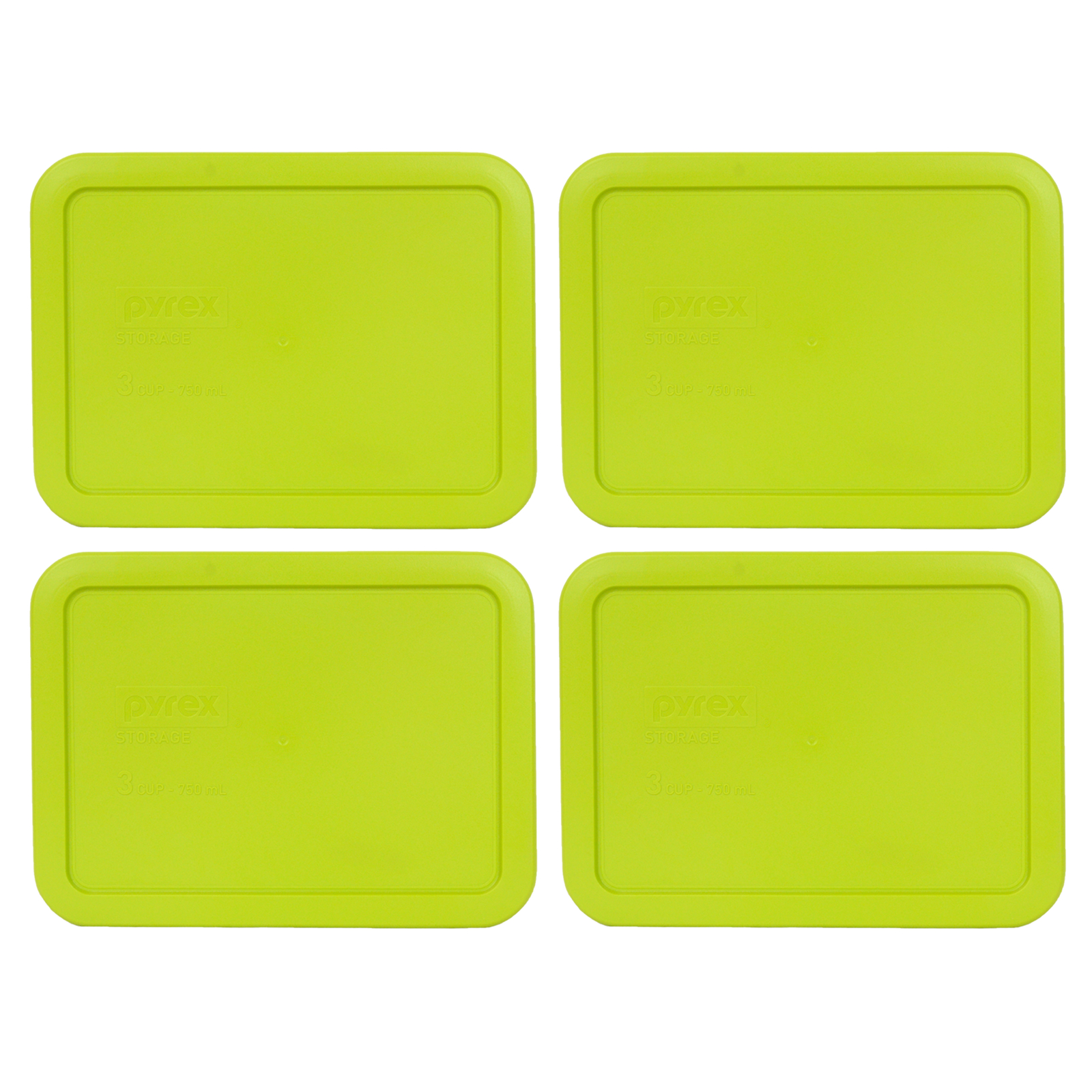 Pyrex 7210-PC Rectangle 3 Cup Storage Lid Cover Edamame Green 4PK for Glass Dish gallery