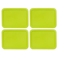 Pyrex 7210-PC Rectangle 3 Cup Storage Lid Cover Edamame Green 4PK for Glass Dish