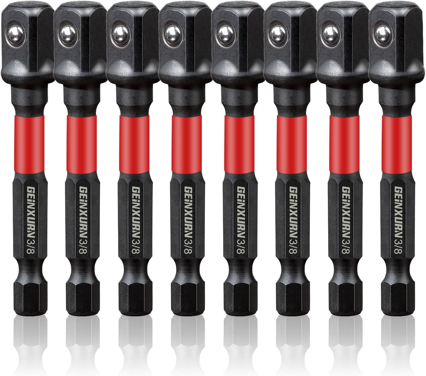 8Pcs Impact Socket Adapter Set, 3/8" Drive Square, 2.5Inches Extension Bit Socke gallery